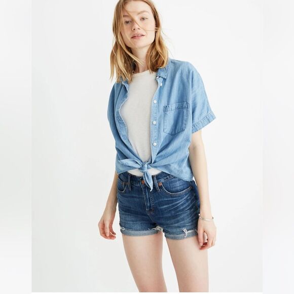 Madewell High-Rise Denim Shorts Cutoff Edition Glenoaks Wash Size 24 - Picture 1 of 10